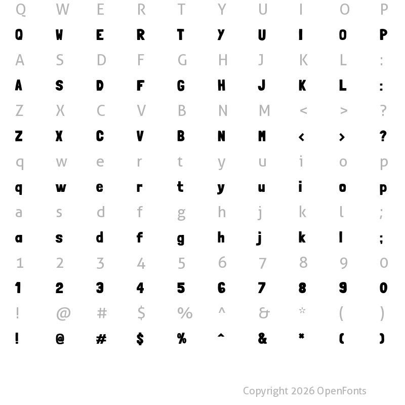 Character Map of Londrina Black Regular