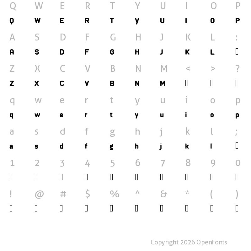 Character Map of Longdoosi Regular