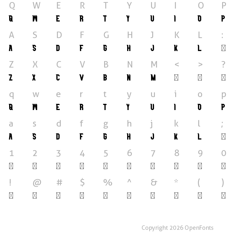 Character Map of Longless Demo Bold