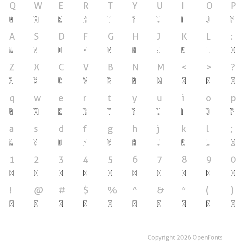 Character Map of Longless Demo Line