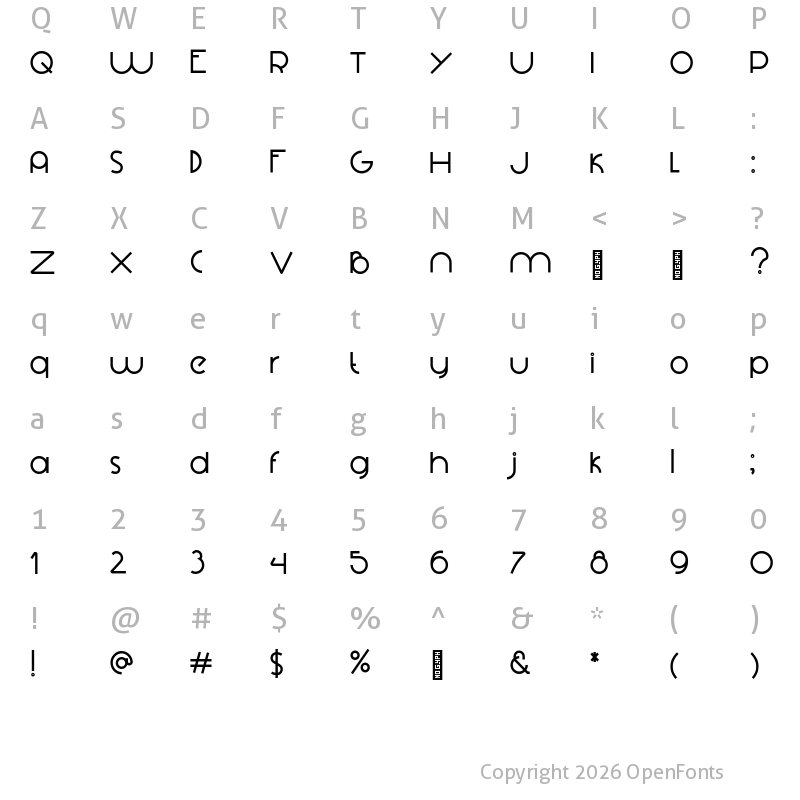 Character Map of Loominaire Regular
