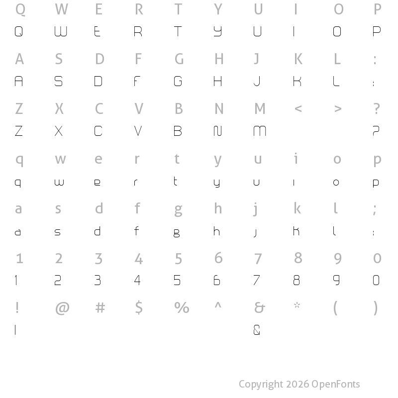 Character Map of Loomis Sans Regular