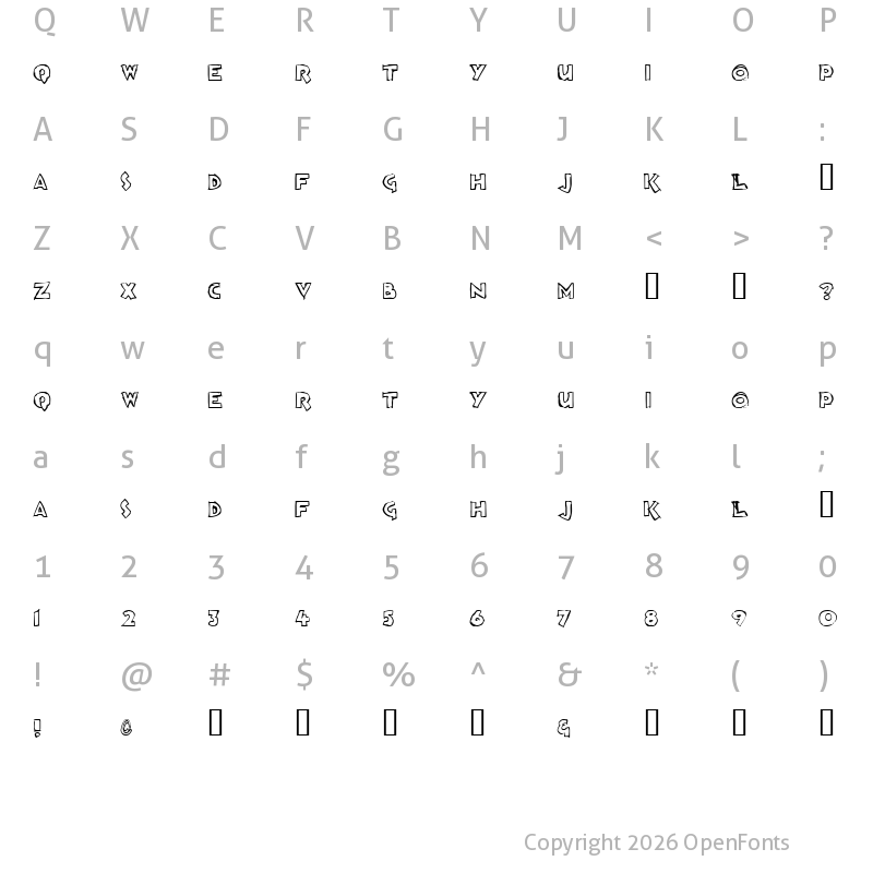 Character Map of Loosh Regular