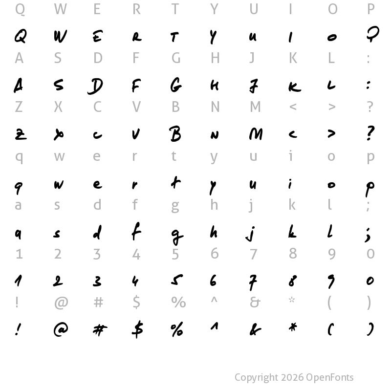 Character Map of loremipsum Regular