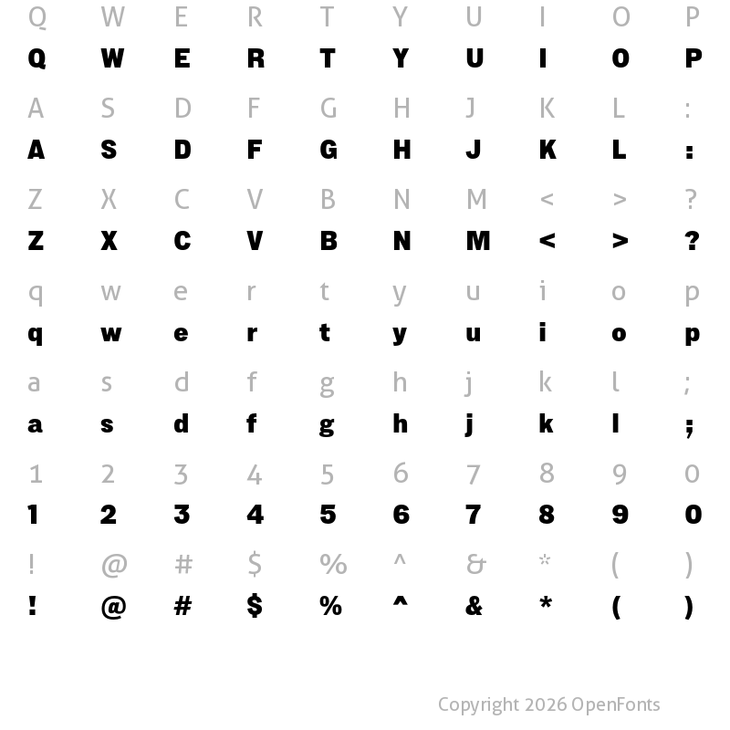Character Map of Lorimer No 2 Black