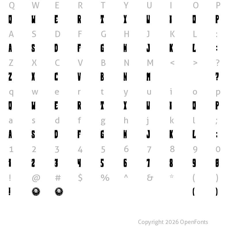 Character Map of Los Fabulosos Adictos Regular