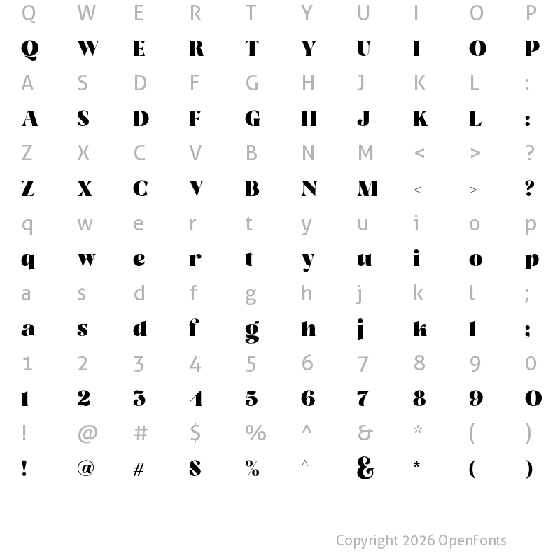 Character Map of Losta Masta Black