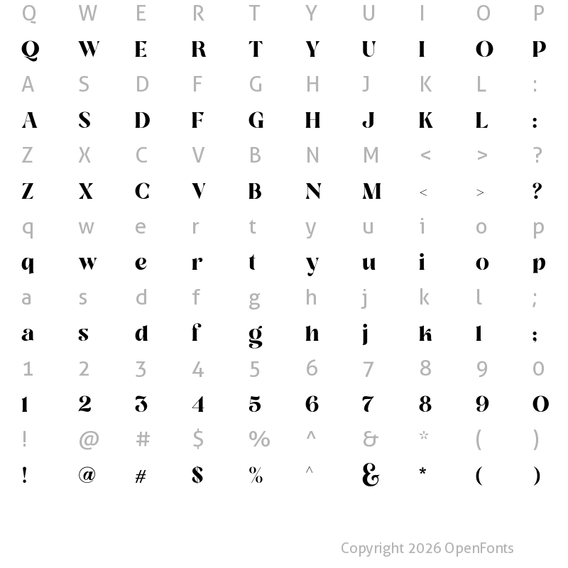 Character Map of Losta Masta Medium