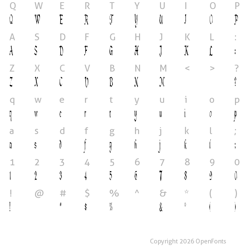 Character Map of Lotharus Regular