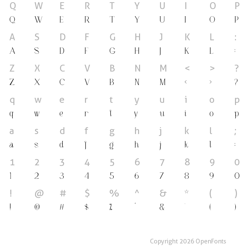 Character Map of LOUIS felligri Light