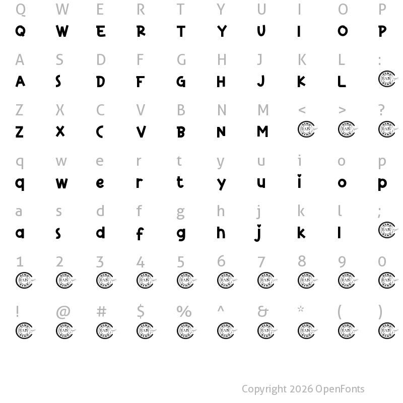 Character Map of Love Saturn Demo Regular