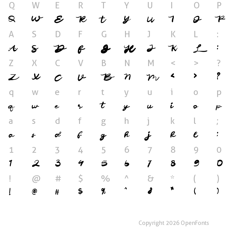 Character Map of Love Story Regular