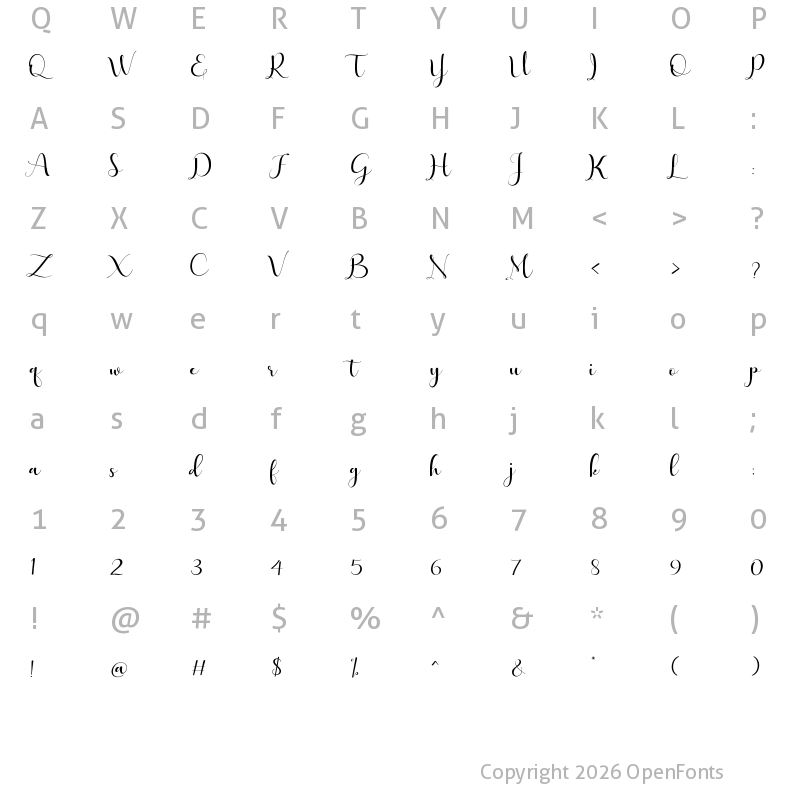 Character Map of lovely valentine Regular