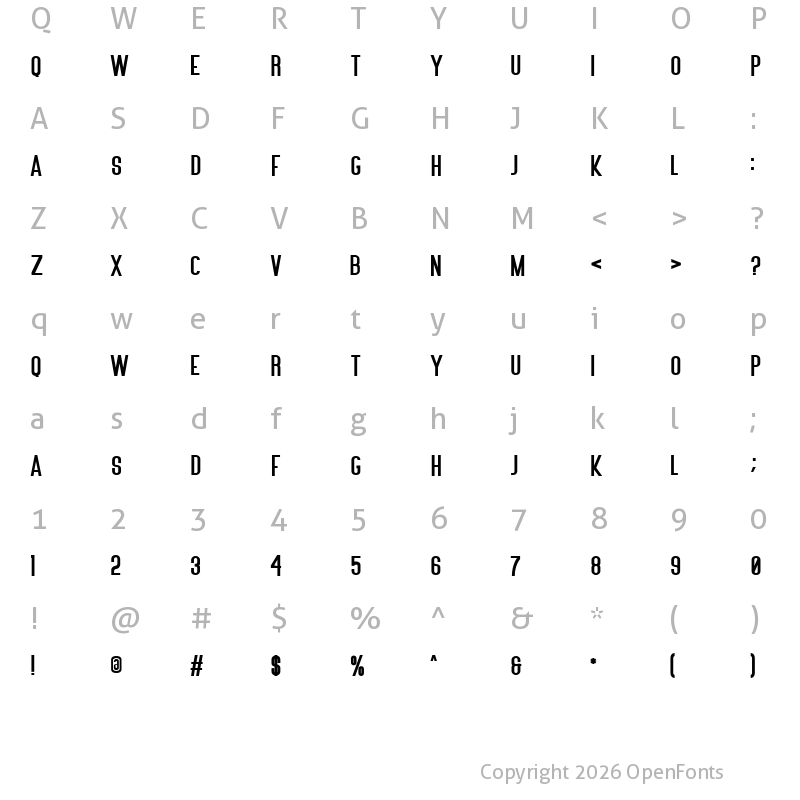 Character Map of Lovers Brooks Sans Regular