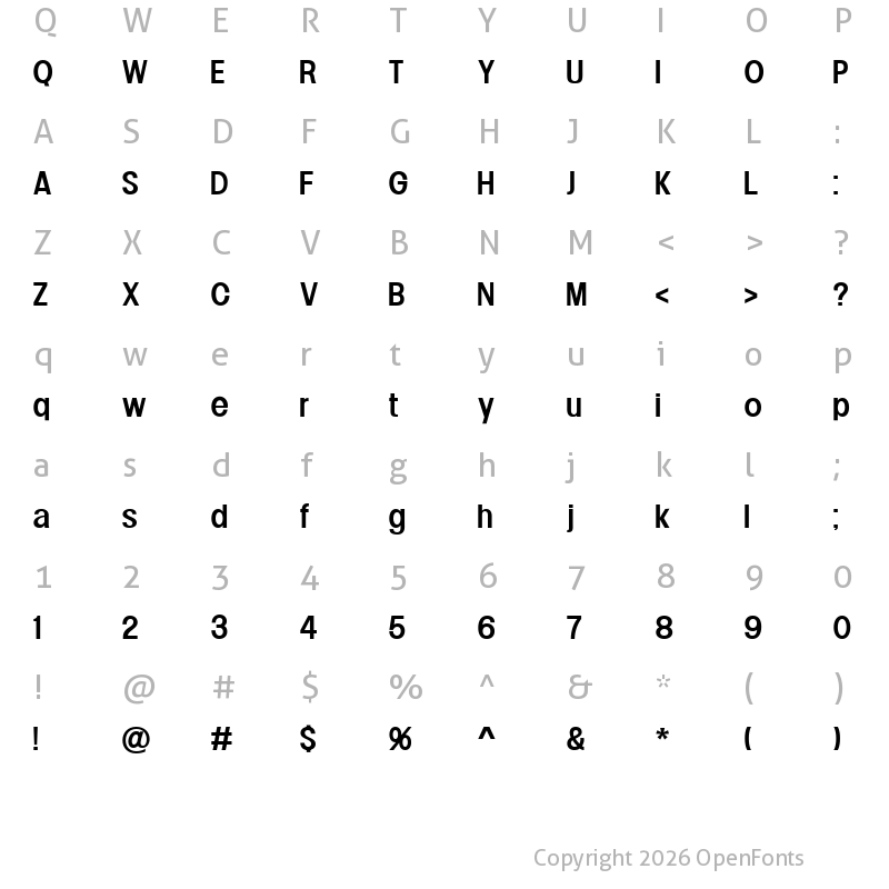 Character Map of Lowball Medium Display