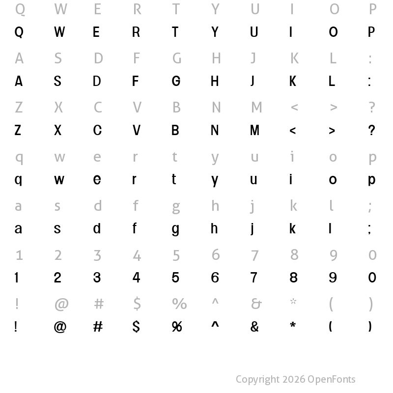 Character Map of Lowball Regular Display