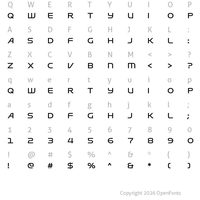 Character Map of LT Aspirer Neue Medium