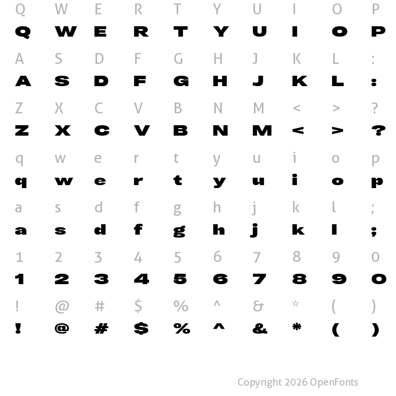 Character Map of LT Eyesight Black Ultra Expanded