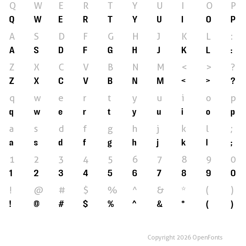 Character Map of LT Eyesight Medium