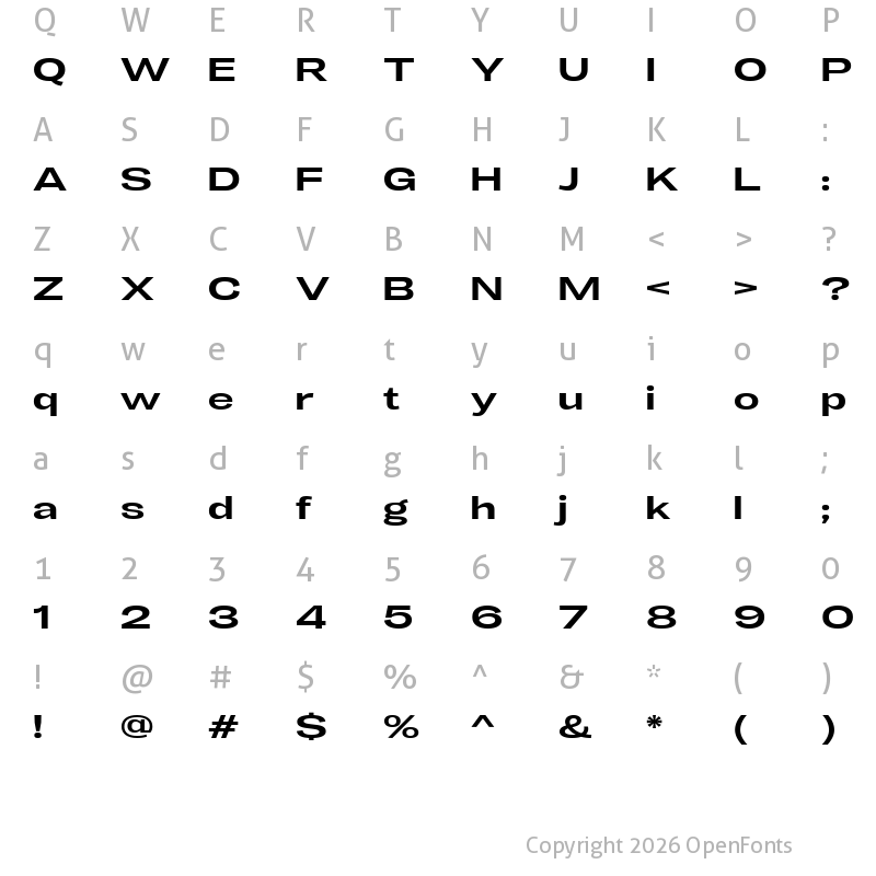 Character Map of LT Eyesight Medium Ultra Expanded
