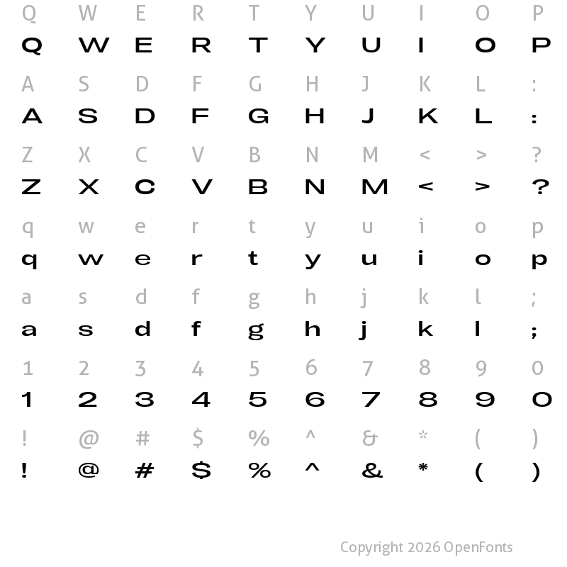 Character Map of LT Eyesight Ultra Expanded
