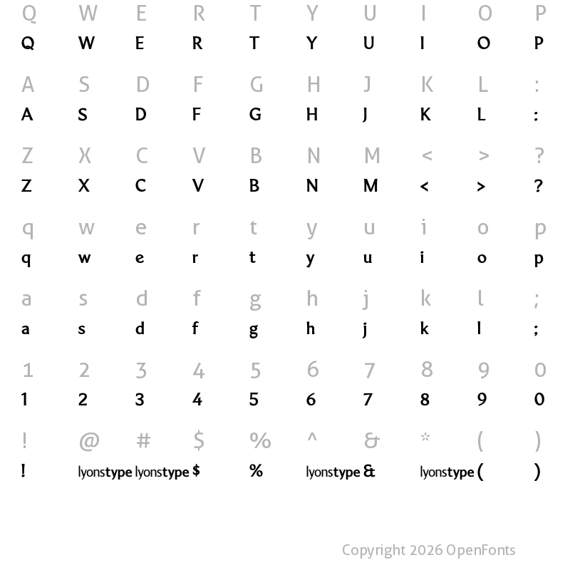 Character Map of LT Marathon Bold