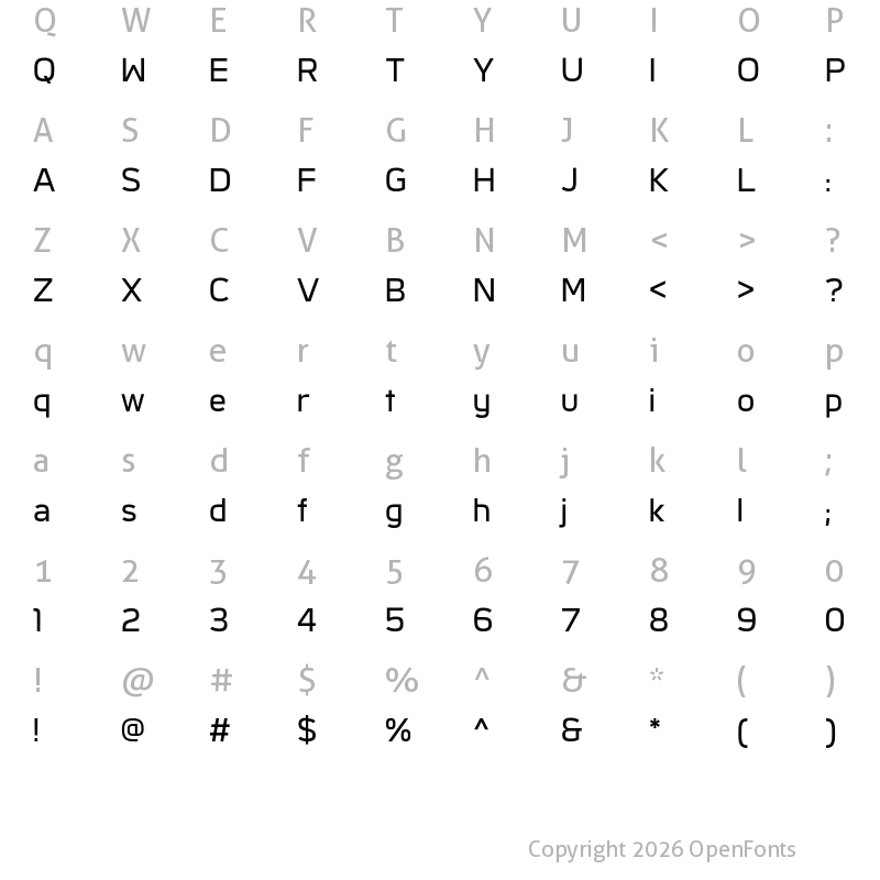 Character Map of LT Neo Bold