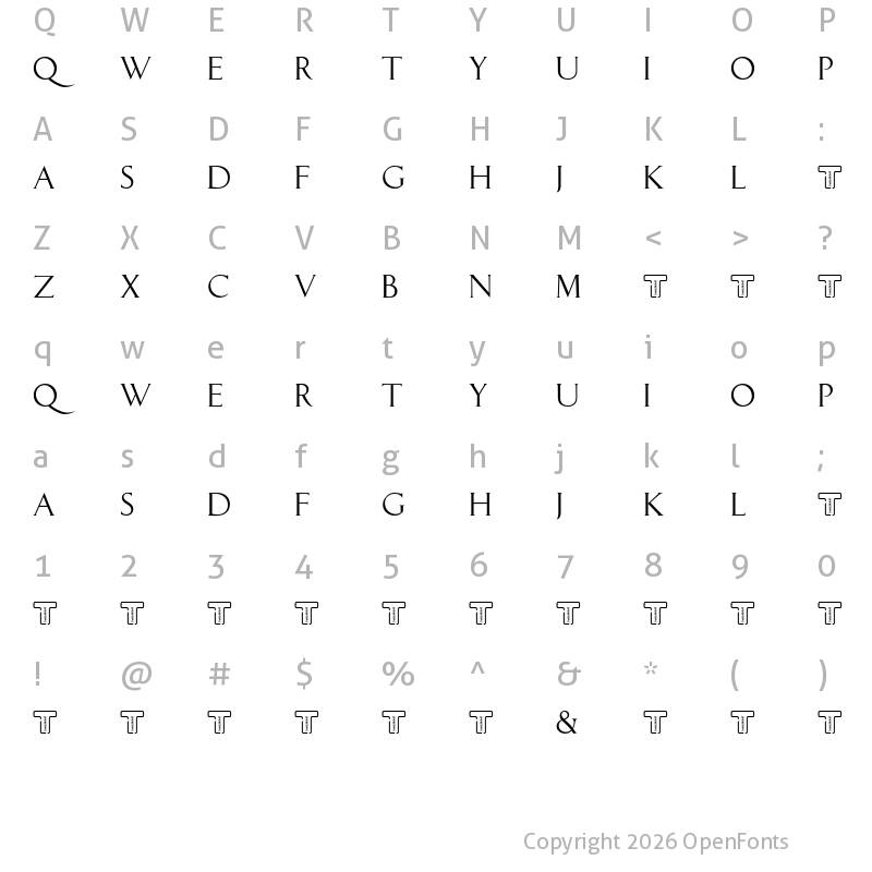Character Map of LT Novelty Regular