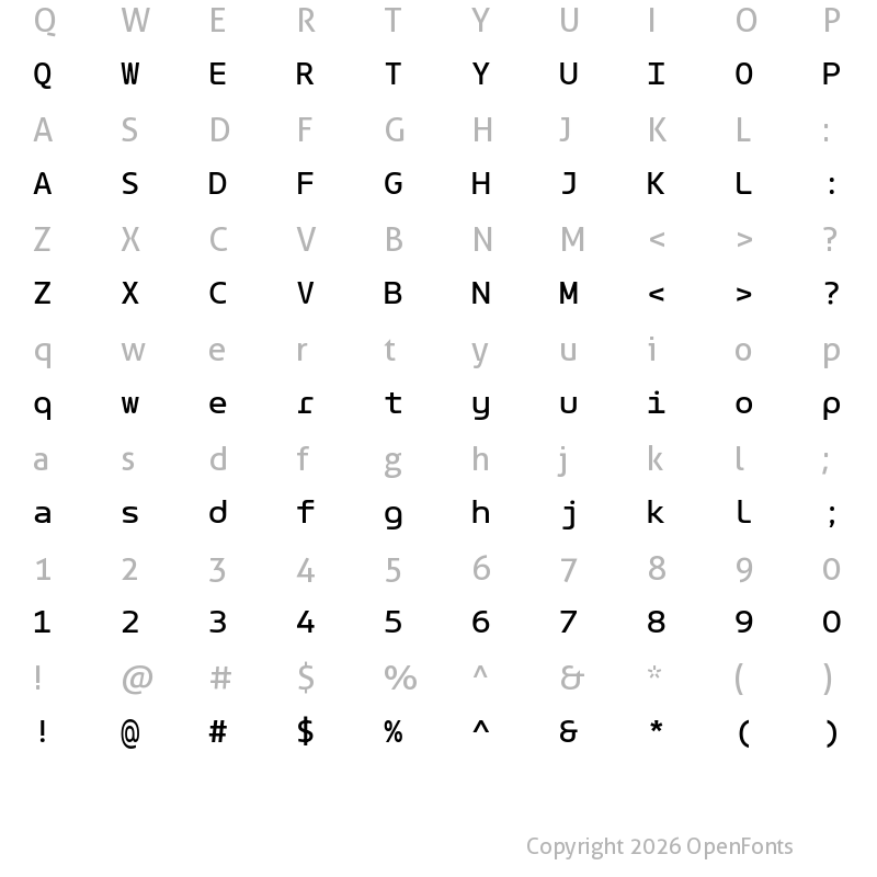 Character Map of LT Wave Mono Regular
