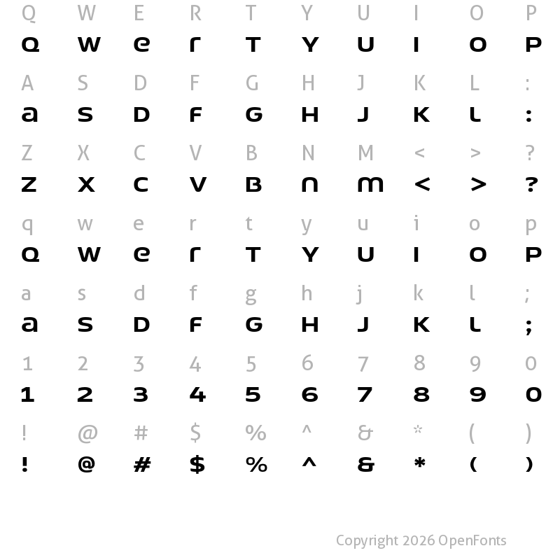 Character Map of LT Wave UI Medium