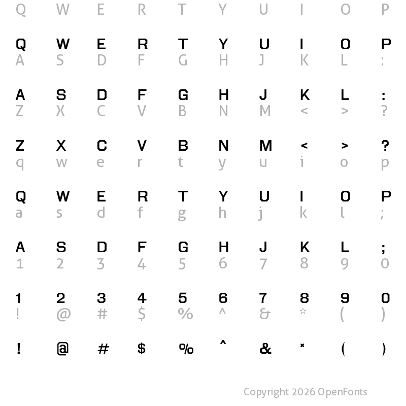 Character Map of LTC Octic Gothic 2