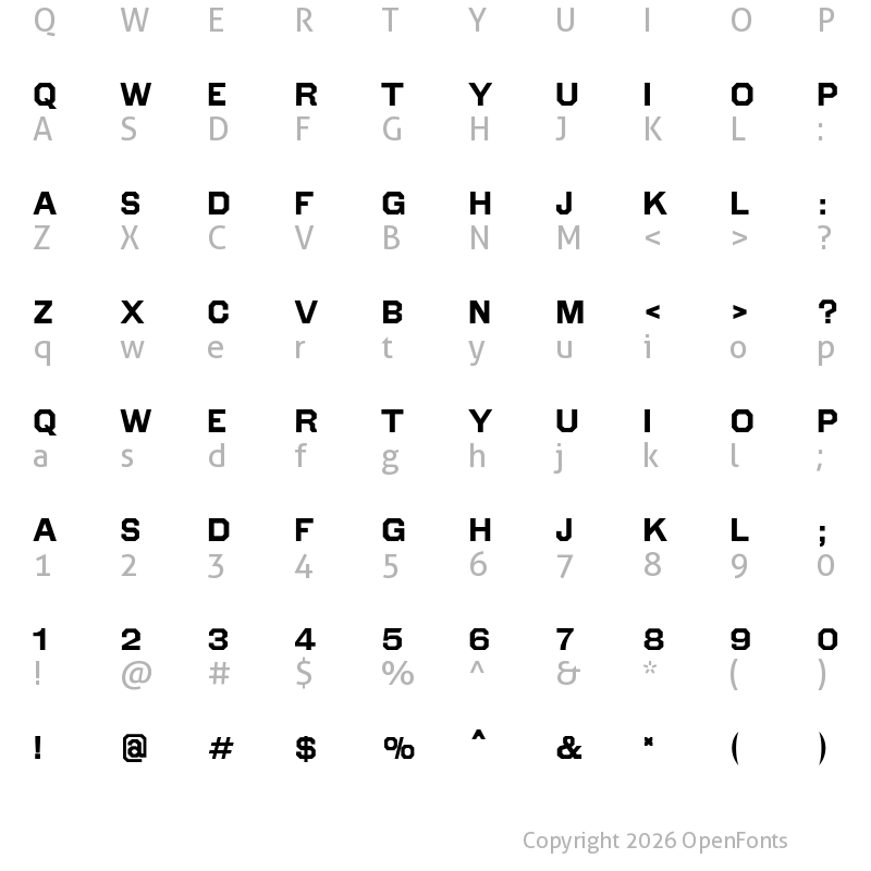 Character Map of LTC Octic Gothic Regular