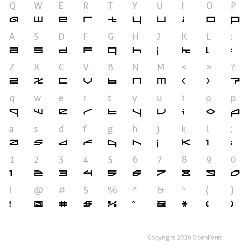 Character Map of ltr-02:morbid vision Regular