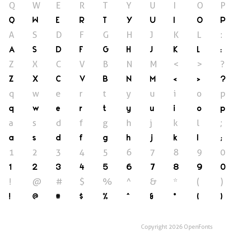 Character Map of Luciano Display Bold