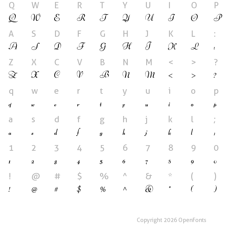 Character Map of Lucien Schoenschriftv CAT Regular