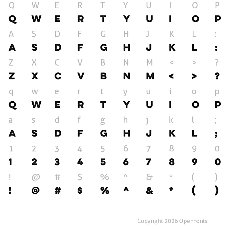 Character Map of Lulo One Bold