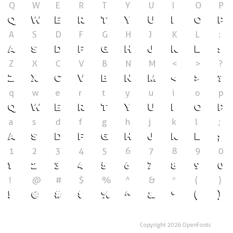 Character Map of Lulo Three Bold
