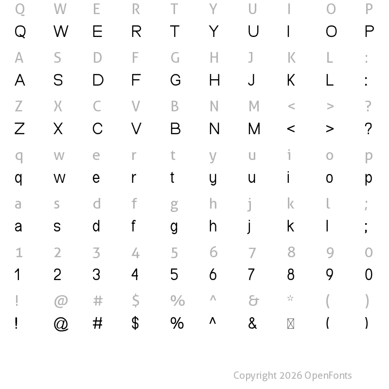 Character Map of Lulusma Regular