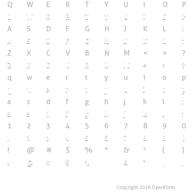 Character Map of Lumberjack Rough Shadow