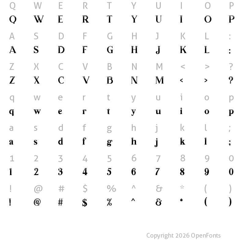 Character Map of LumieraRough Regular