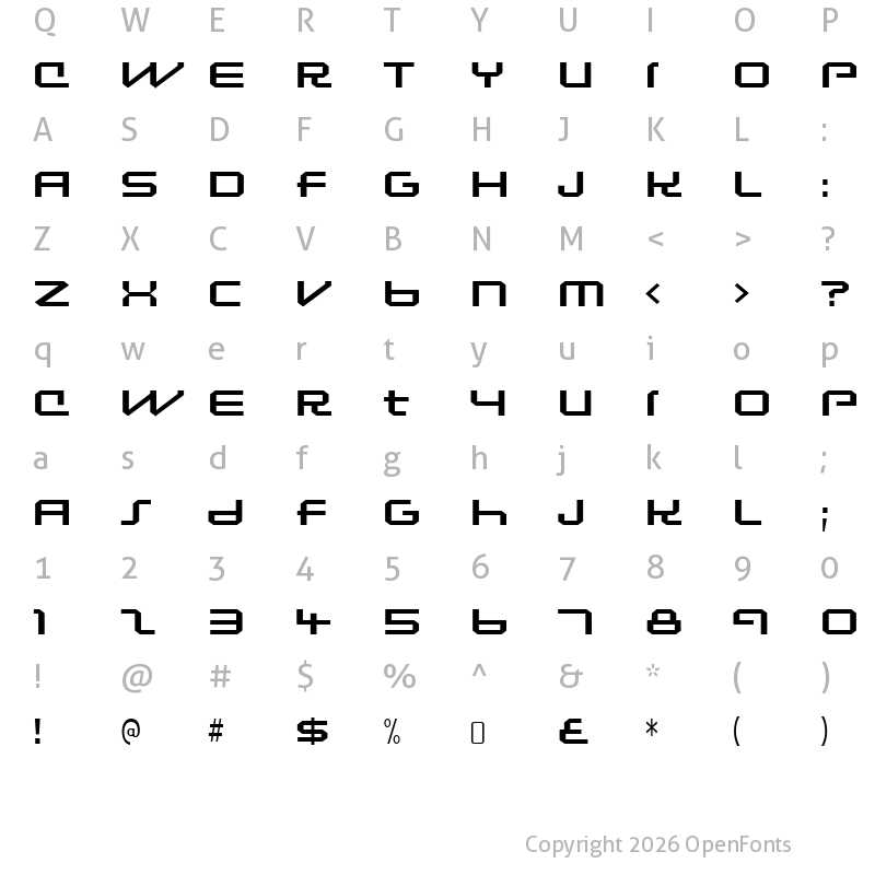 Character Map of Lunasol Sequence