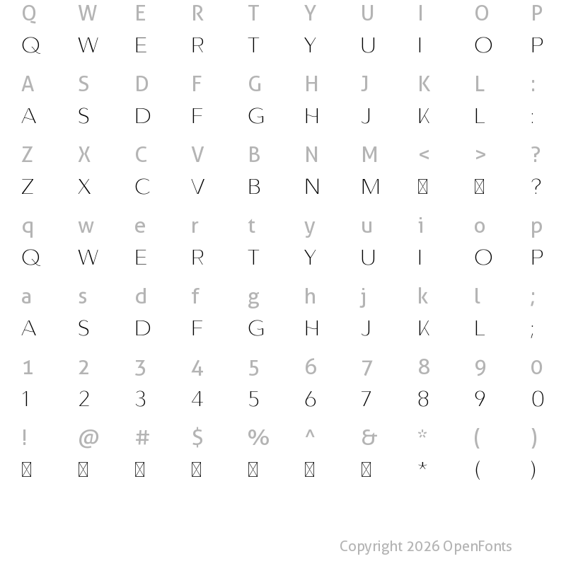 Character Map of LunatesNonCommercial Regular