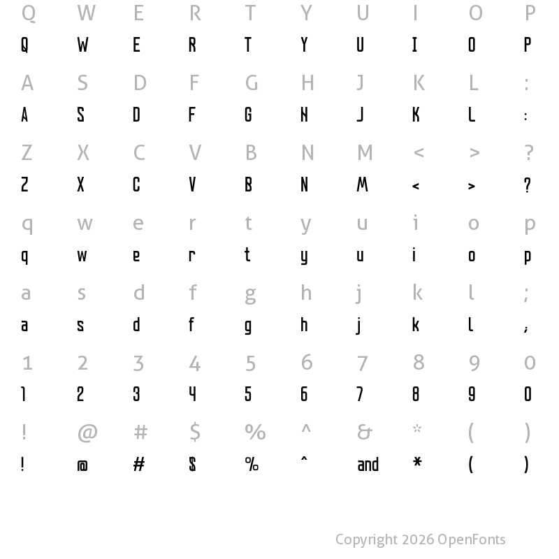 Character Map of Lushgunin-Bold ?