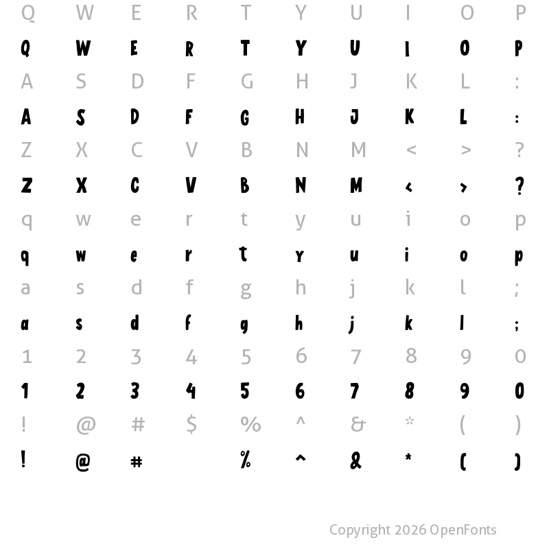 Character Map of LuTuna Regular