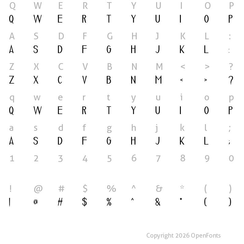 Character Map of Luxuria Demo
