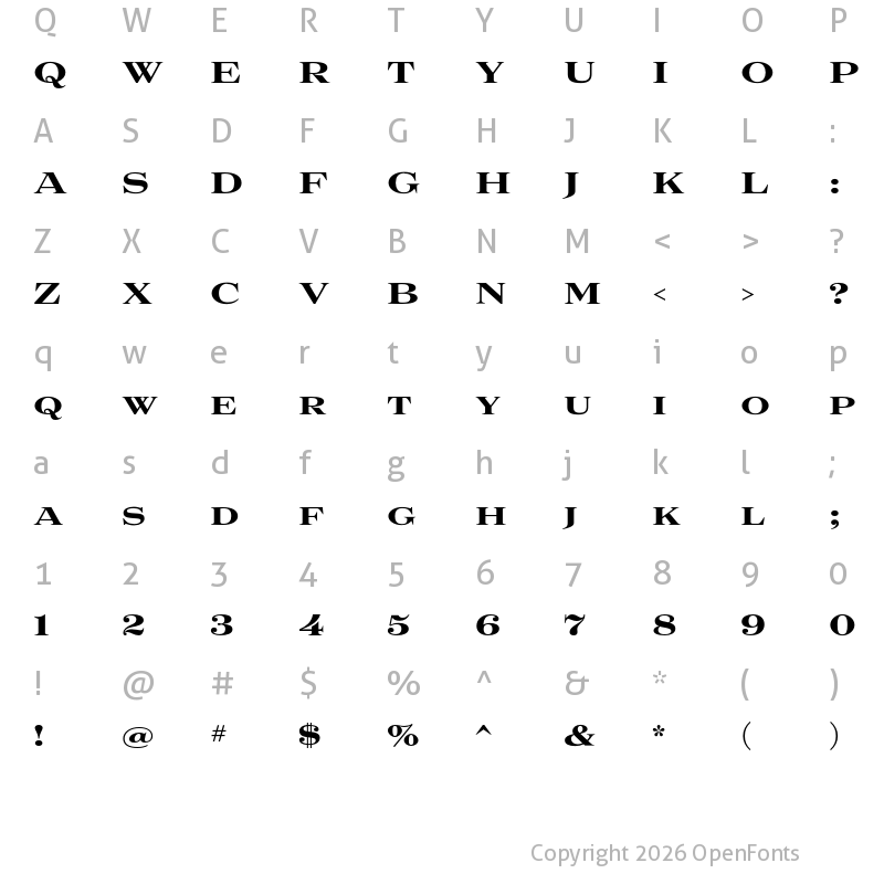 Character Map of Luxury Diamond