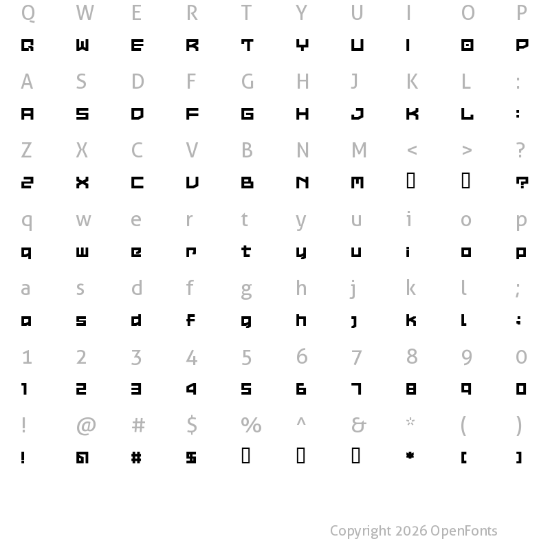 Character Map of LVDC Common2 Regular