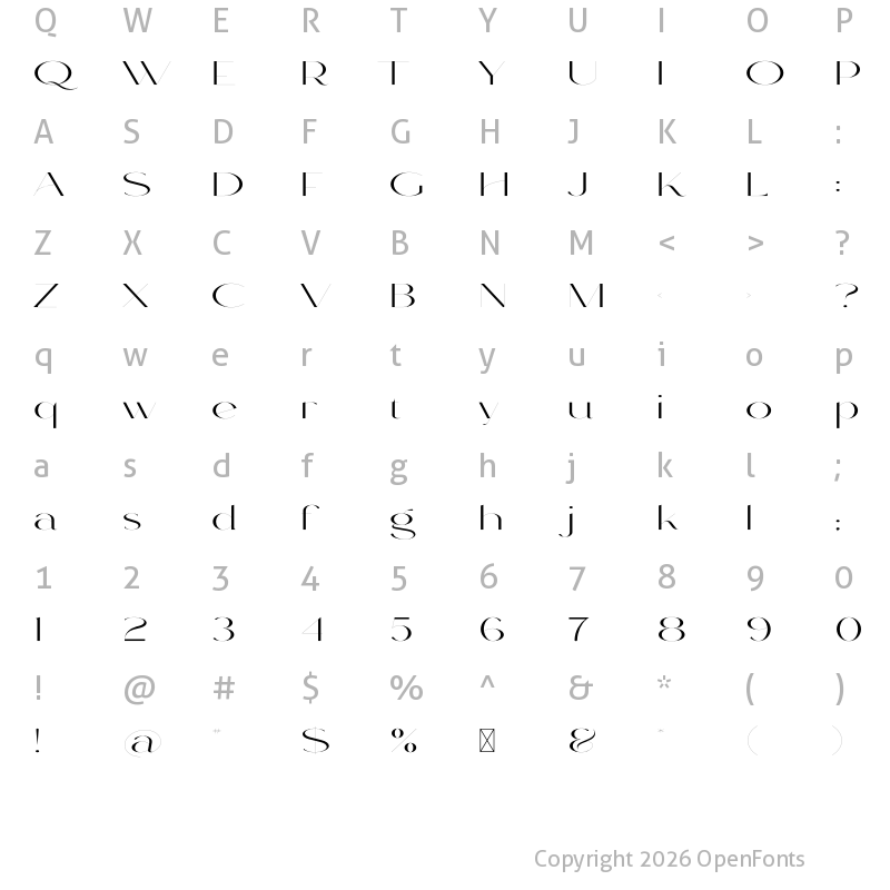 Character Map of Lyndon Regular
