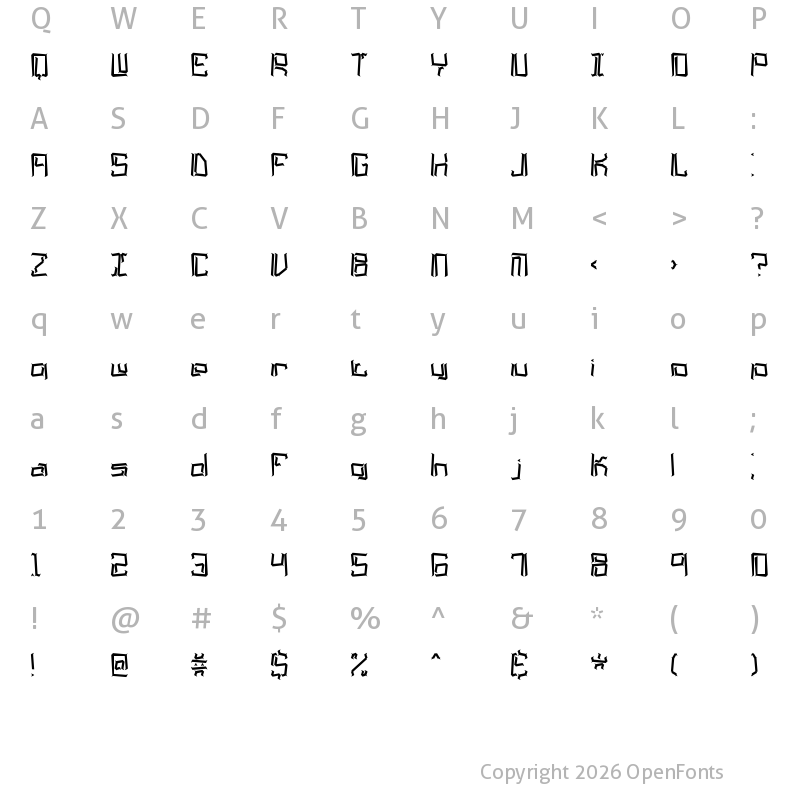 Character Map of Lyneous BRK Normal