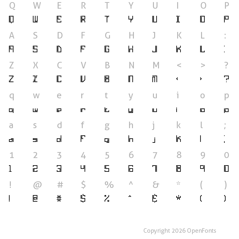 Character Map of Lyneous Linear BRK Regular
